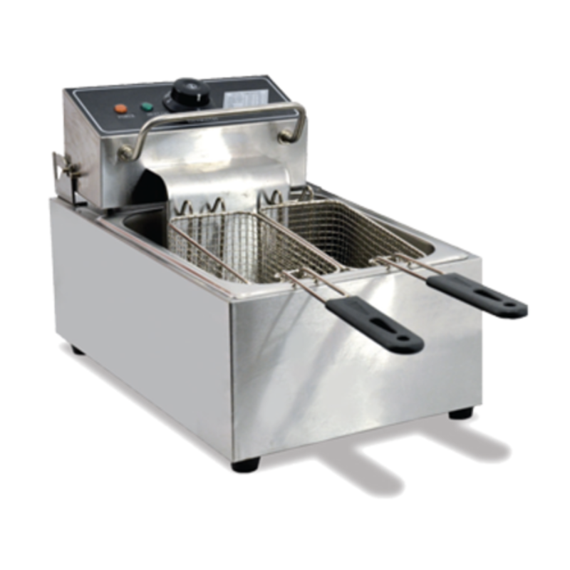 Omcan 39371 6.3 qt Single Pot Countertop Electric Fryer With Adjustable Temperature Control