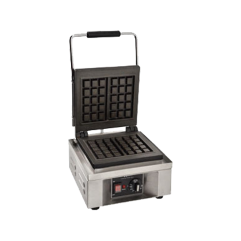 OMCAN 39578 Commercial Electric Single Waffle Baker Cast Iron Grid commercial waffle maker with cast iron grid and temperature control