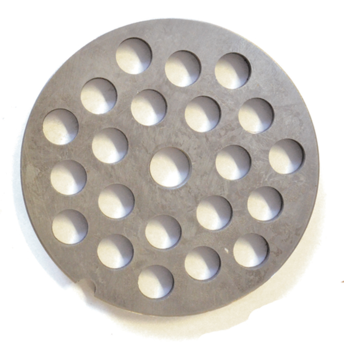 Étiquette alternative : OMCAN 11232 Modèle européen #32 Plaque de broyeur en acier inoxydable Plaque de remplacement du hachoir à viande avec trous grossiers, acier inoxydable résistant à la rouille