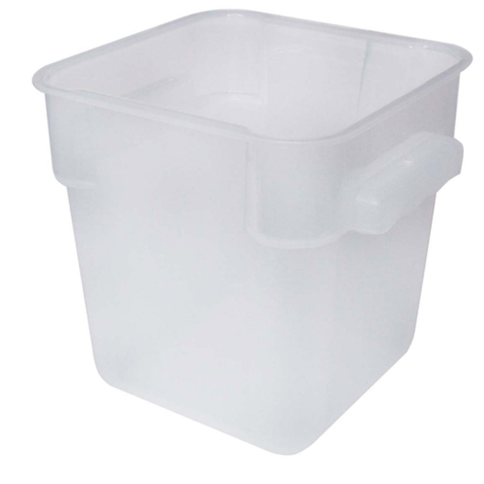 Omcan 80205 18 Qt. Square Translucent Polypropylene Food Storage Container