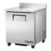 Réfrigérateur de travail True en acier inoxydable à porte pleine de 27-5/8 pouces