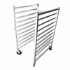 OMCAN 44317 9 Pan Capacity Welded Aluminum Nesting Sheet Rack, commercial kitchen sheet pan rack with casters for storage and transport