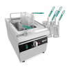 Omcan 47503 Electric Single Tank Pasta Cooker With Stainless Steel Design And Four Pasta Baskets