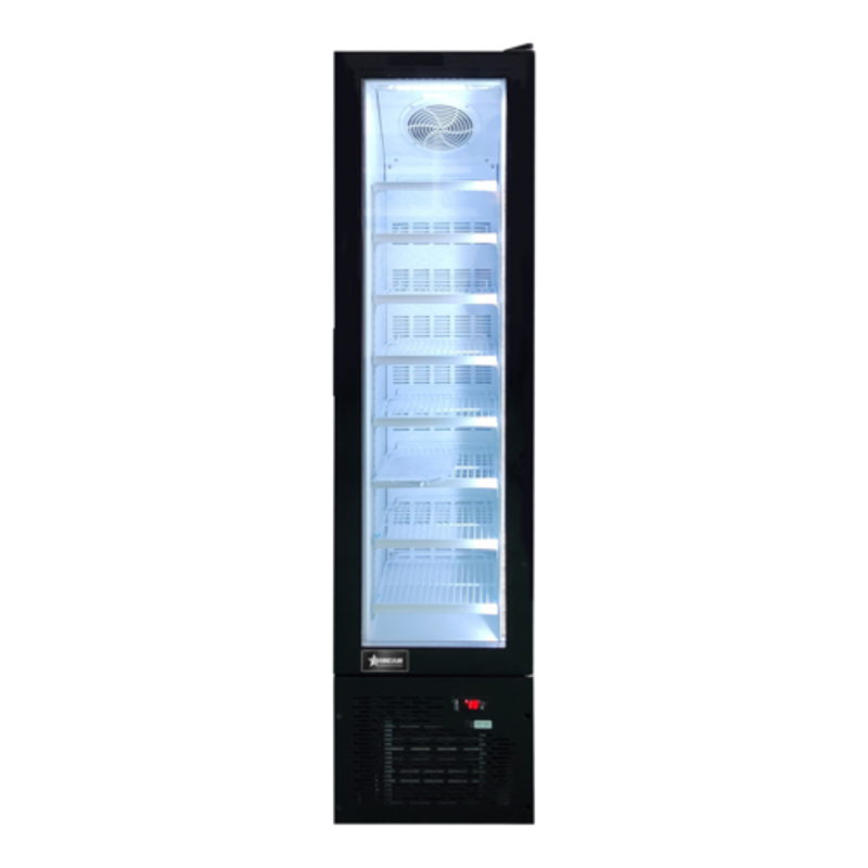 Omcan 47241 Slim Glass Door Merchandiser Freezer with Clear Glass for Enhanced Product Visibility