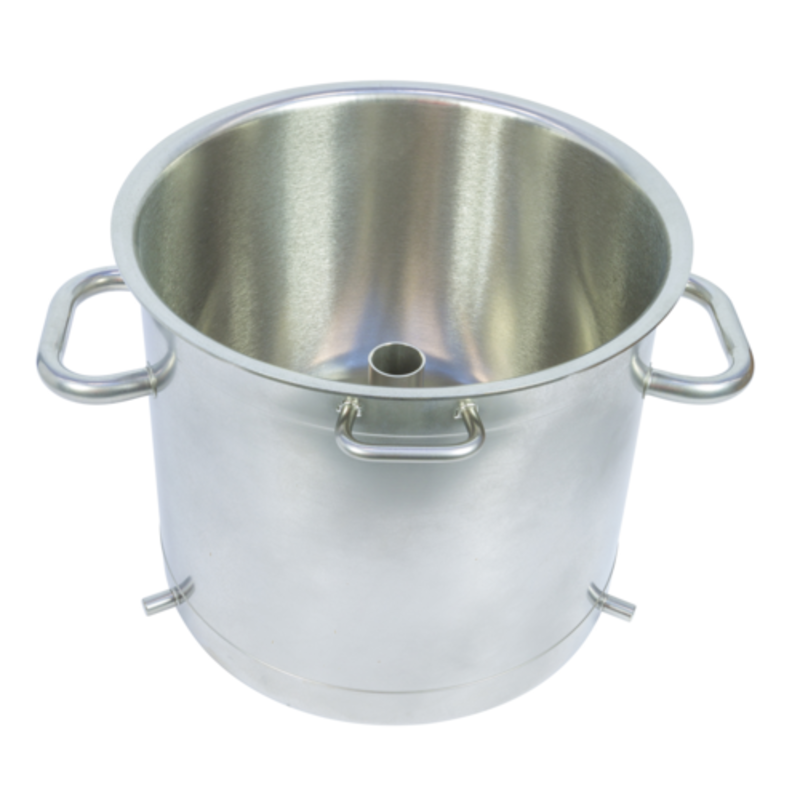 Eurodib 650073 Stainless Steel 7 Quart Planetary Mixer Bowl Durable Accessory stainless steel 7-quart mixer bowl with handles