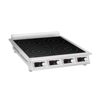 Alt Tag: Eurodib CCI4351PH 31.1 Inch Four-Burner Countertop Induction Cooktop commercial 240V four-zone induction cooktop with digital controls