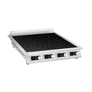 Alt Tag: Eurodib CCI4351PH 31.1 Inch Four-Burner Countertop Induction Cooktop commercial 240V four-zone induction cooktop with digital controls