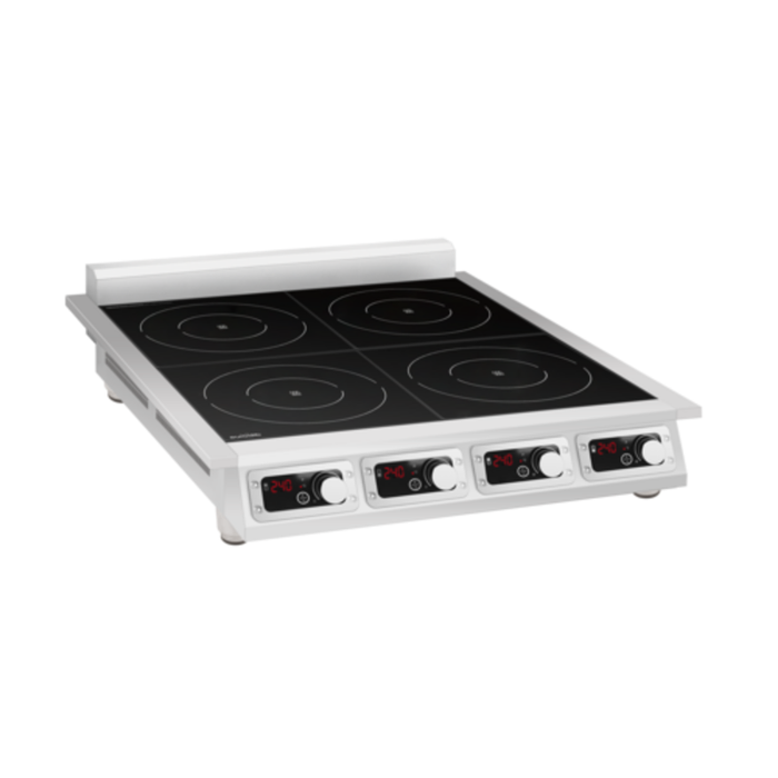 Alt Tag: Eurodib CCI4351PH 31.1 Inch Four-Burner Countertop Induction Cooktop commercial 240V four-zone induction cooktop with digital controls