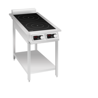 Alt Tag: Eurodib FCI2350S1PH 13.9" Commercial Electric Induction Range - 2 Zones floor model induction cooktop with dual controls