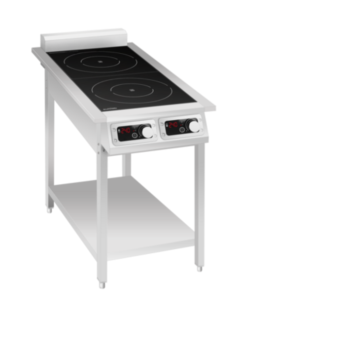 Alt Tag: Eurodib FCI2350S1PH 13.9" Commercial Electric Induction Range - 2 Zones floor model induction cooktop with dual controls