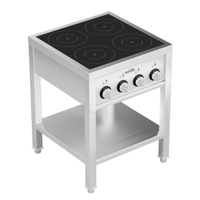 Alt Tag: EURODIB 4-Burner Commercial Heavy-Duty Floor Model Induction Range stainless steel 208V 3-phase floor unit with 4 induction zones