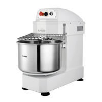 Eurodib LM30T Commercial Spiral Dough Mixer 30 Quart Capacity with stainless steel bowl and safety guard for bakery and pizza dough