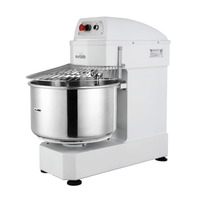 Eurodib LM50TETL 50 Quart Capacity Commercial Spiral Dough Mixer with stainless steel bowl and safety guard for bakery pizza dough