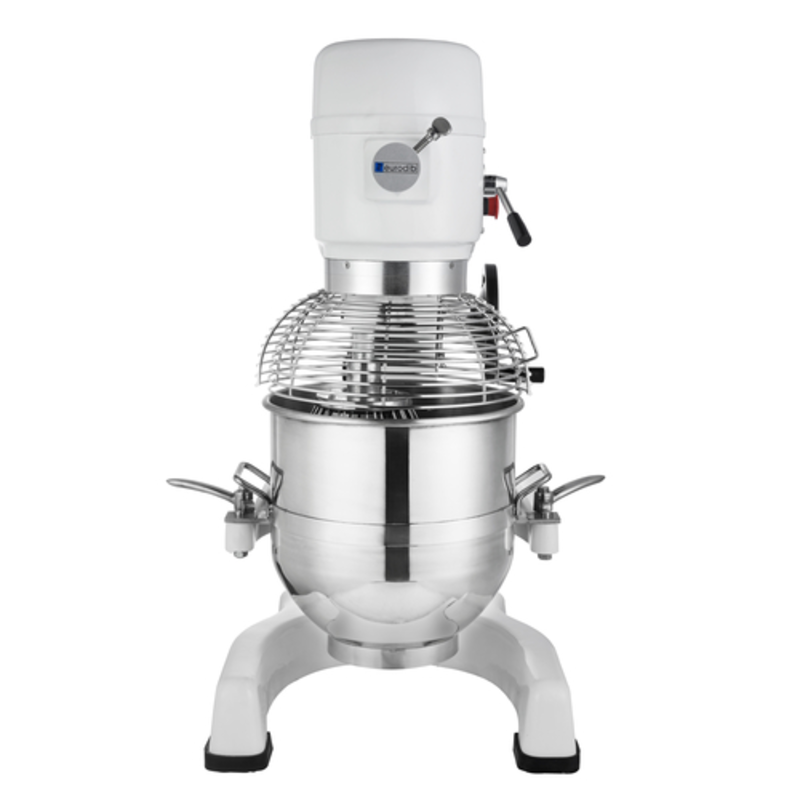 Alt Tag: Eurodib M30AETL220 30 Quart Heavy Duty ETL Planetary Mixer commercial stainless steel planetary mixer with bowl guard