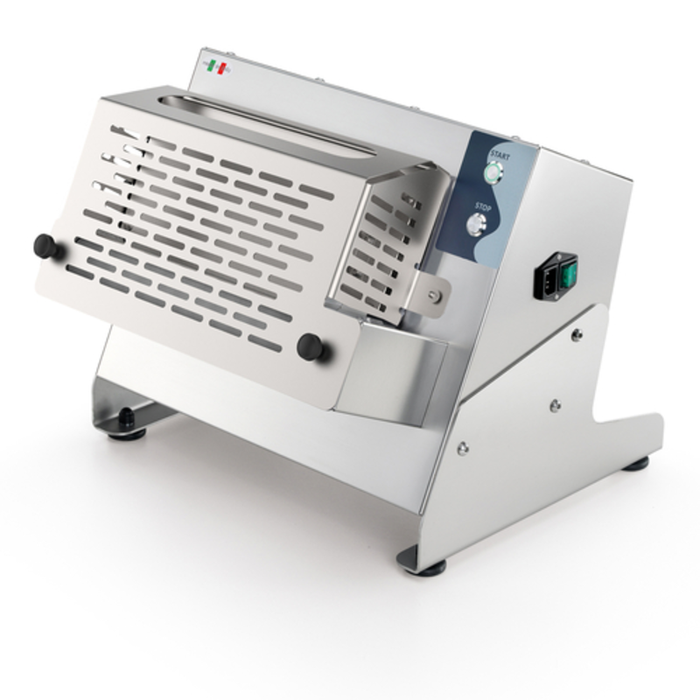 Alt Tag: Eurodib PROLL3201PLUS 12.6 Inch Single Roller Electric Dough Sheeter commercial countertop pizza and bread dough sheeter