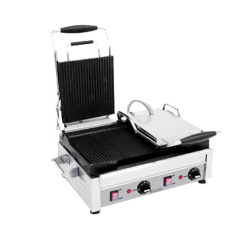 Eurodib SFE02375 18" x 11" Double Electric Panini Grill For Commercial Use