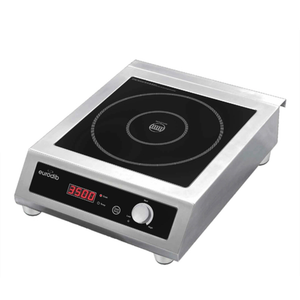 Eurodib 3500W Super Wide Commercial Countertop Induction Cooktop stainless steel induction burner with glass top and digital controls