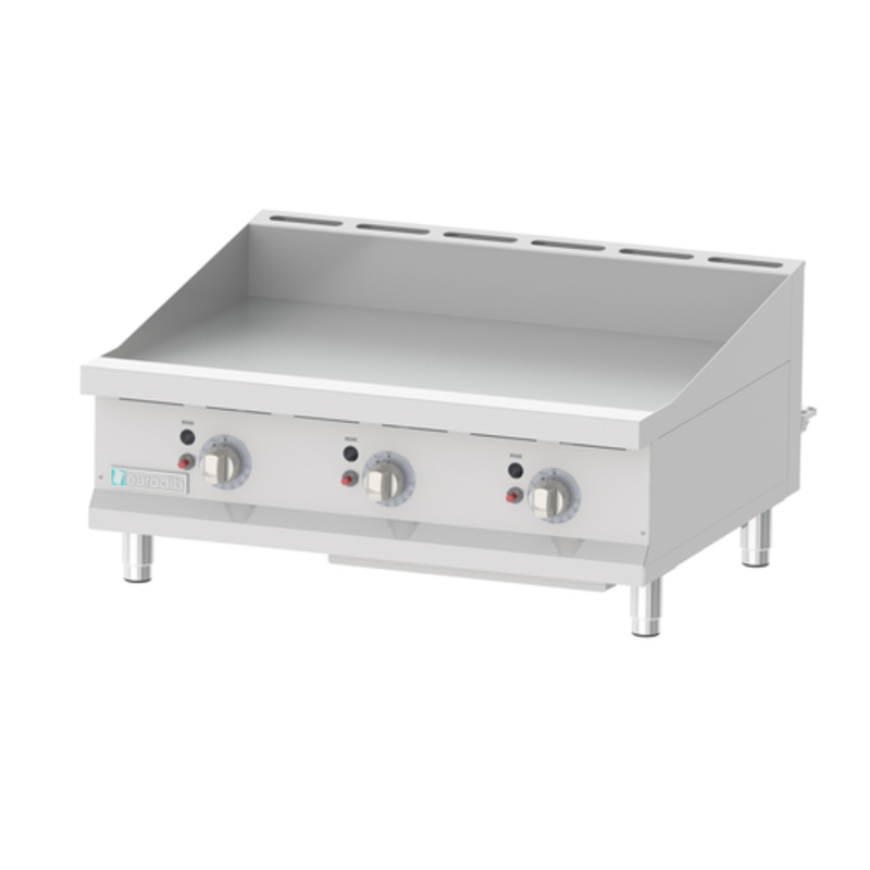 Eurodib TG36T 36x20 Inch Gas Countertop Commercial Griddle With Thermostat Controls, Commercial Gas Countertop Griddle