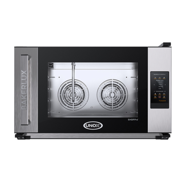 Alt Tag: Eurodib UNOX 3.6 Cu. Ft. Electric Full Size Convection Oven front view with TOUCH control panel and glass door