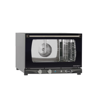 Alt Tag: Eurodib XAFT113 1.7 Cu. Ft. Half-Size Electric Convection Oven countertop stainless steel bakery oven front view