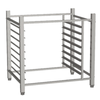 Eurodib High Open Stand for UNOX Linemiss 600 Series Ovens, stainless open rack stand with side rails for tray storage