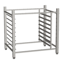 Eurodib High Open Stand for UNOX Linemiss 600 Series Ovens, stainless open rack stand with side rails for tray storage