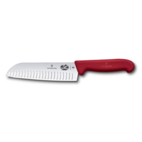 Victorinox 5.2521.17B 7" Asian Santoku Knife with Red Handle