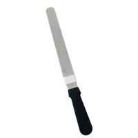 Omcan 80143 Baker's Spatula with 12-Inch Stainless Steel Blade, long flexible icing spatula with black handle