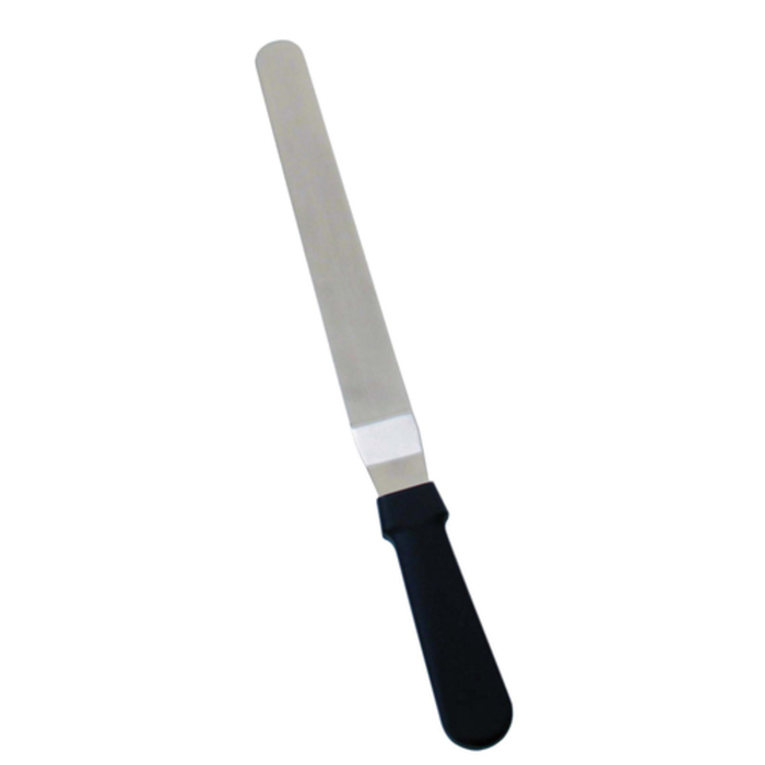 Omcan 80143 Baker's Spatula with 12-Inch Stainless Steel Blade, long flexible icing spatula with black handle