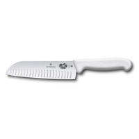 Victorinox 5.2527.17 7" Santoku Knife with Granton Edge, White Handle