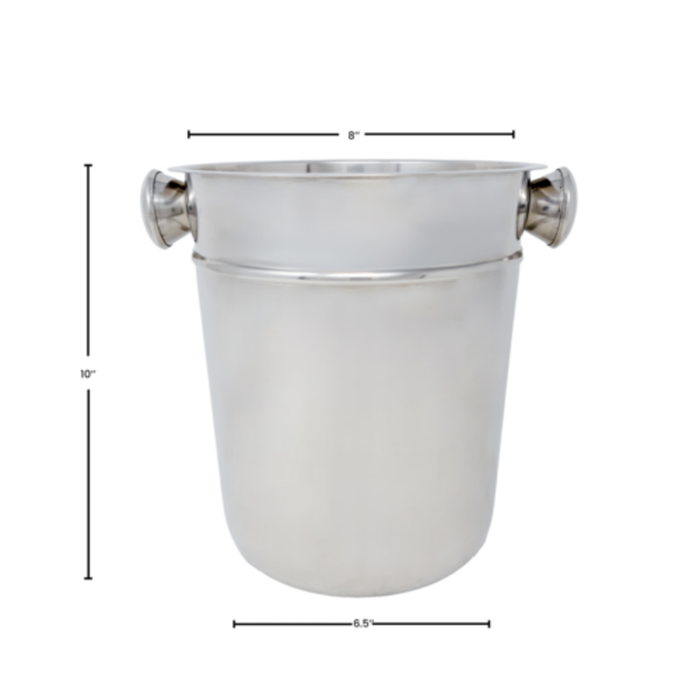 Omcan 80836 8-Quart Stainless Steel Wine Bucket Cooler Knob Handles