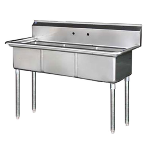 Blueair BS3-24-14/N 78"L x 30"W Three Compartment Commercial Sink