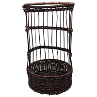 OMCAN 43112 12" Round Polypropylene Rattan Wicker Display Basket