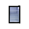 Countertop Glass Door Display Refrigerator With Black Frame And Shelves For Easy Product Showcasing