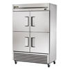 Solid Half Door Reach-In Refrigerator With Stainless Steel Finish And Dual Doors For Commercial Kitchen Use