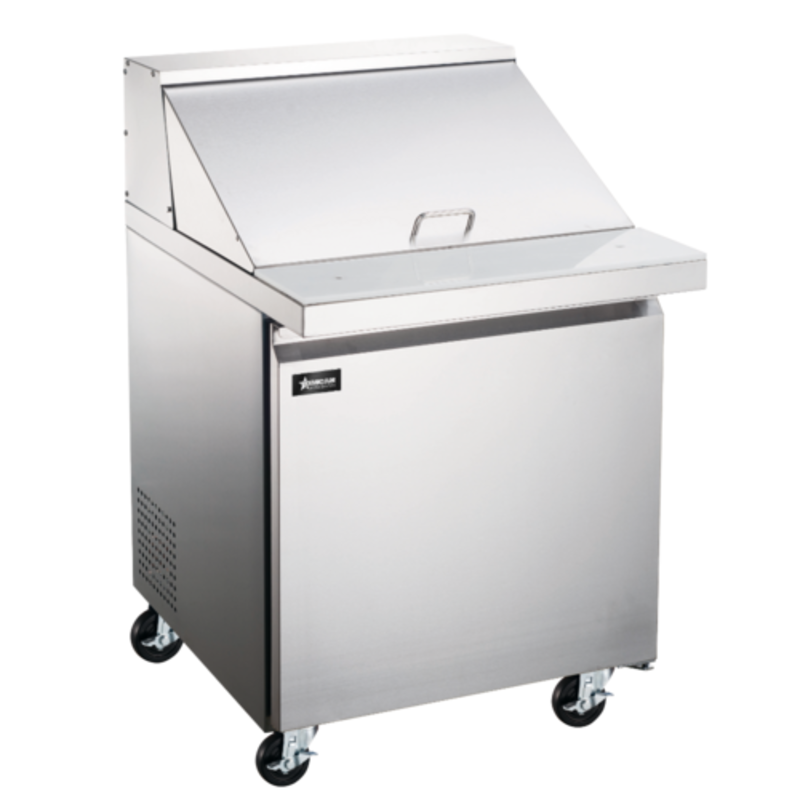 OMCAN 50049 28-inch Mega Top Refrigerated Sandwich Salad Prep Table for efficient food preparation.