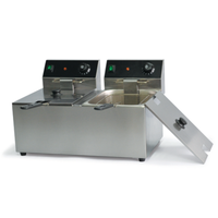 Global Solutions GS1612 32 lb Countertop Electric Split-Pot Fryer