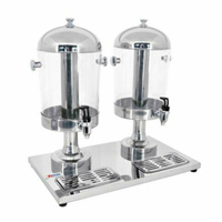 Omcan 19479 16 Quart Double Ice Cooled Juice Beverage Dispenser