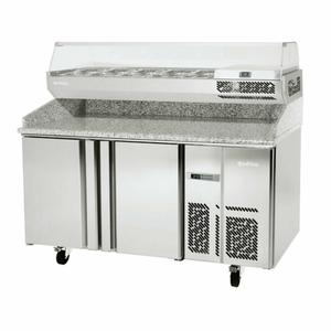 Infrico IRT-MPG1490-COMBO 59" Two-Section Refrigerated Granite Pizza Prep Table