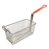 Nickel Plated Fry Basket Featuring A One-Wire Build With Red Handle For Efficient Deep-Frying In Commercial Kitchens