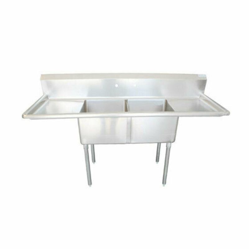 EFI SI818-2BC 72" Two Compartment Prep Sink With Drainboards for Efficient Kitchen Use