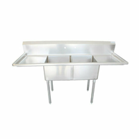 EFI SI818-2BC 72" Two Compartment Prep Sink With Drainboards for Efficient Kitchen Use