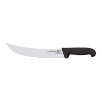 Omcan 12866 10-Inch Professional German Steel Butcher Knife for Meat Preparation, curved stainless blade with black handle