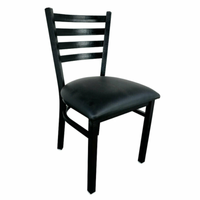 Omcan 47594+76554 Indoor Metal Ladder Back Side Chair Black