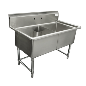 Thorinox TDS-2424-0 53"W Two Compartment Stainless Steel Sink