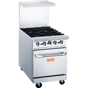 Brika BGR-4B 24"W Gas Restaurant Range with 4 Burners