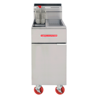 American Range AF25-DS 25 lb. Gas Floor Fryer With Dump Station Front View