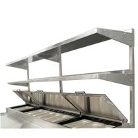 Atosa MROS-93P Pizza Prep Table Double Overshelf Featuring Durable Stainless Steel Construction And Ample Storage Space.