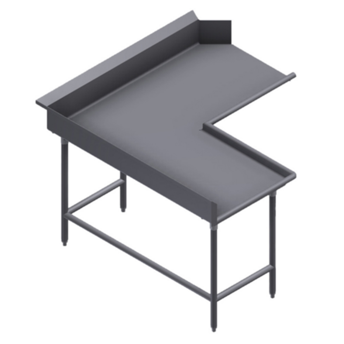 Winholt CDT-16-C-60L 60x30/59x30 L-Shaped Stainless Steel Corner Clean Dishtable