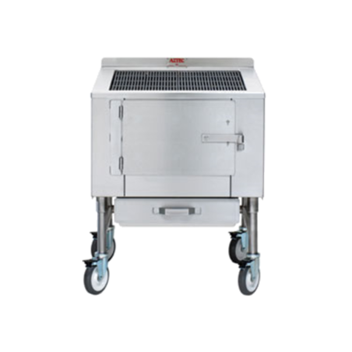 Aztec Grill ST-30 30"W Wood Burning Charbroiler With Casters For Authentic Wood-Fired Cooking
